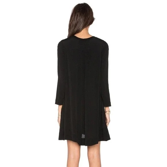 Enza Costa Woven Trapeze Dress Rayon 2 Medium Black - Picture 9 of 9